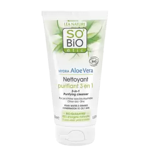 SO'BIO ETIC HYDRA ALOE VERA nettoyant purifiant 3 en 1 | 150 ml
