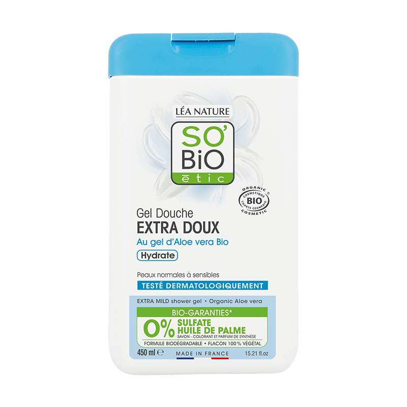 SO'BIO ETIC gel douche extra doux à l'Aloe Vera Bio | 450 ml SO'BIO ETIC gel douche extra doux à l'Aloe Vera Bio | 450 ml