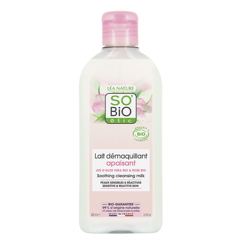 SO'BIO ETIC HYDRA ALOE VERA lait dermo-démaquillant | 200 ml