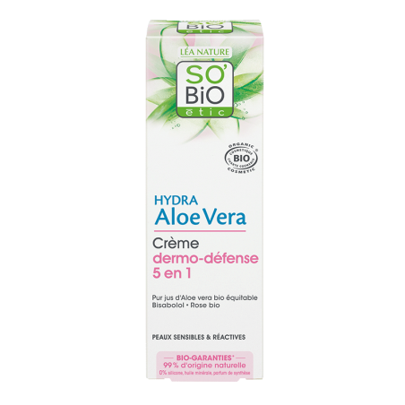 SO'BIO ETIC HYDRA ALOE VERA crème dermo-défense 5 en1| 50 ml