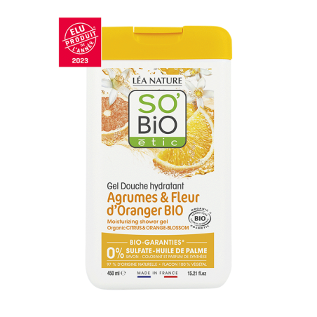 SO'BIO ETIC AGRUMES & FLEUR D'ORANGER gel douche hydratant | 450 ml