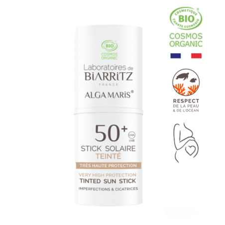 BIARRITZ ALGAMARIS stick solaire Teinté spf 50 Bio | 9G