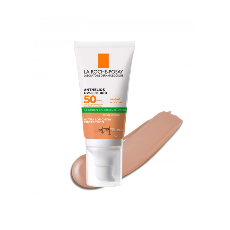 La Roche-Posay Anthelios UVMune 400 Oil Control Gel Crème Solaire Teintée| Peaux Normales À Mixtes | 50ml