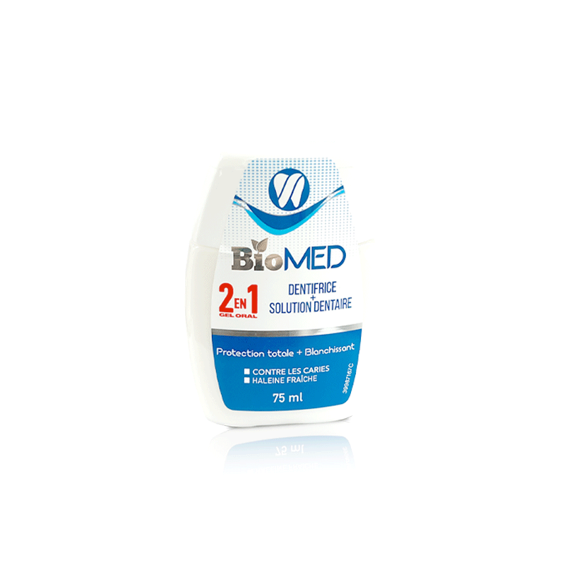 BIOMED GEL ORAL 2EN1 PROTECTION TOTALE+BLANCHISSANT 75ML