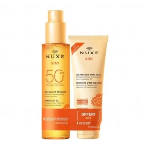 NUXE SUN PACK HUILE SOLAIRE BRONZANTE SPF50 150ML + LAIT FRAICHEUR APRES-SOLEIL 100ML OFFRET