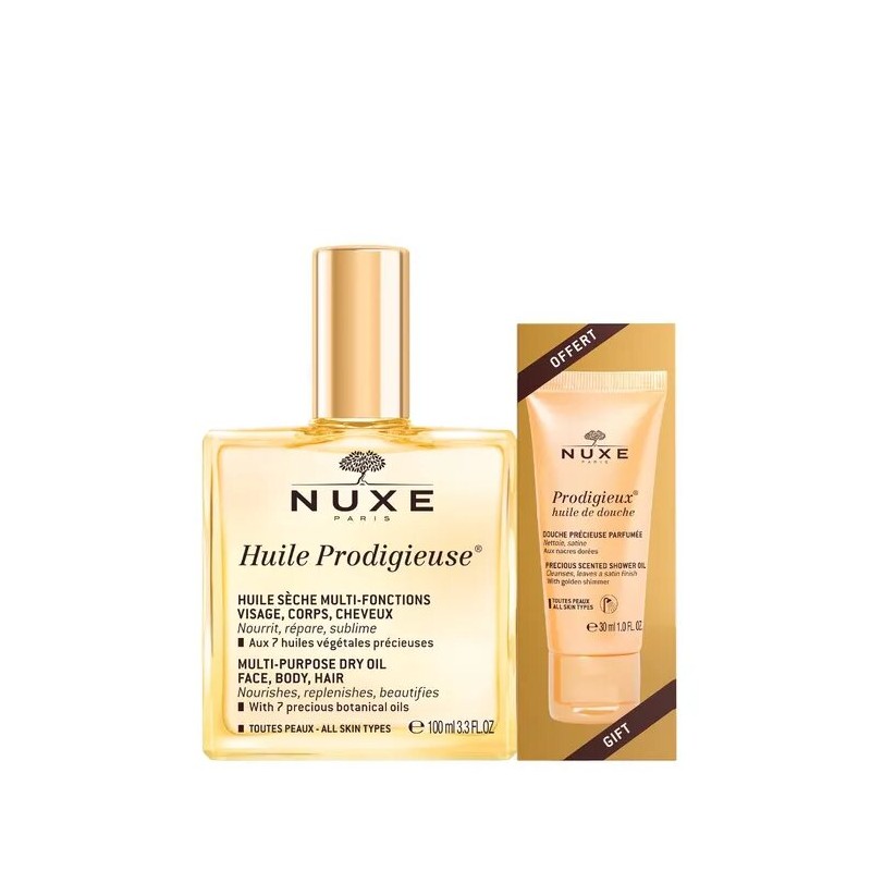 NUXE Offre Huile prodigieuse® 100ml + Prodigieux Huile de Douche 30ml Offerte