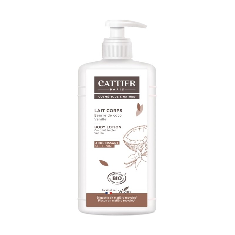 CATTIER Beurre de coco & vanille lait corps régénérant 500 ml