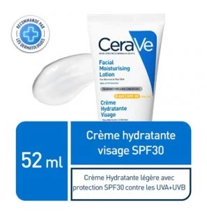 CeraVe crème hydratante visage SPF30 peaux normales à sèches | 52ml