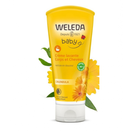 WELEDA bébé Calendula shampoing et crème de douche doux 2 en 1 | 200 ml