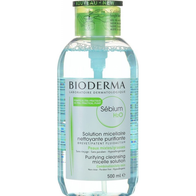 BIODERMA SEBIUM H2O solution micellaire | 500 ml Pompe BIODERMA SEBIUM H2O solution micellaire | 500 ml Pompe