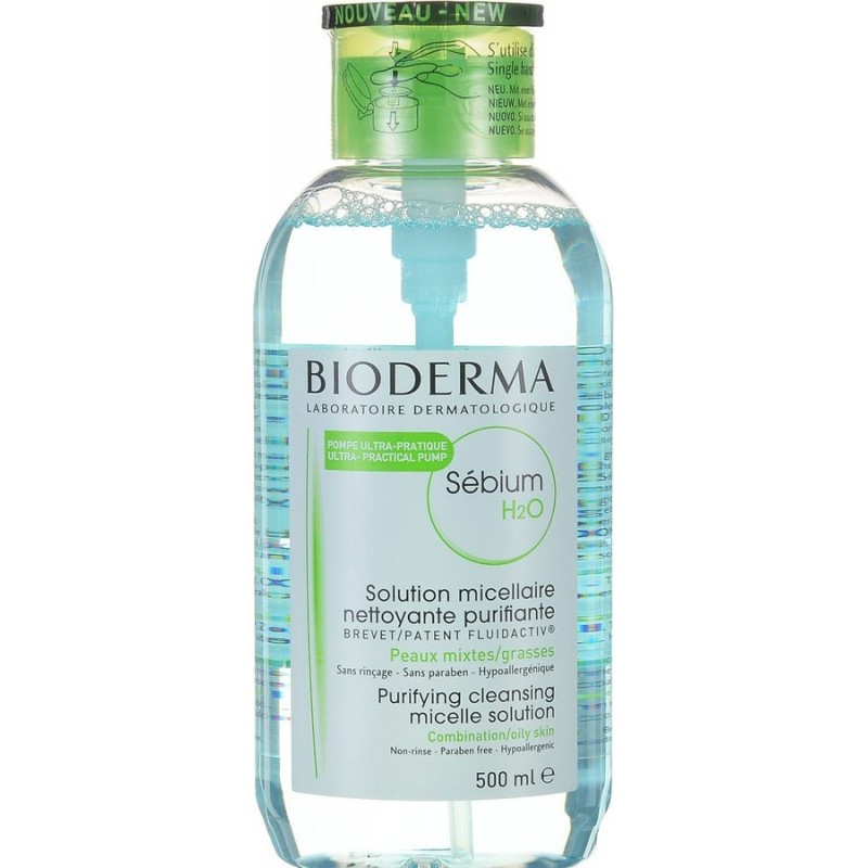 BIODERMA SEBIUM H2O SOLUTION MICELLAIRE POMPE 500ML