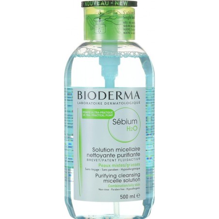 BIODERMA SEBIUM H2O SOLUTION MICELLAIRE POMPE 500ML