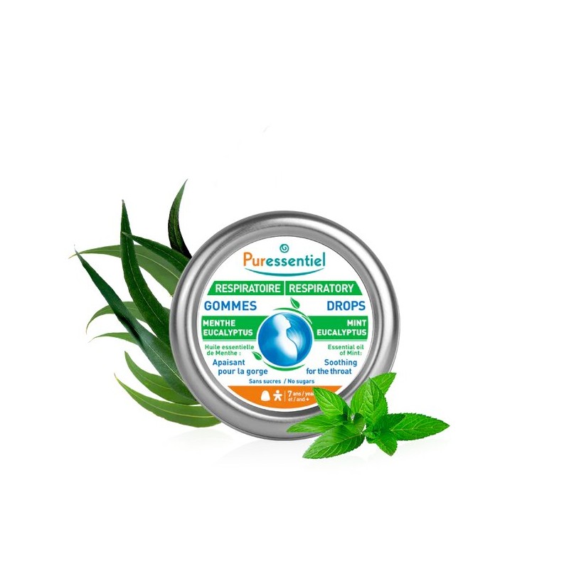 PURESSENTIEL Gommes Menthe-Eucalyptus Respiratoire 45G