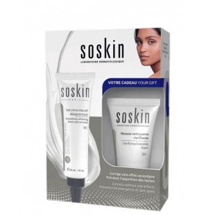 SOSKIN COFFRET W+ GEL DEPIGMENT 30ML + MOUSSE NETTOYANTE 30ML OFFERT