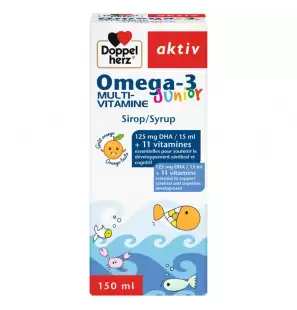 DOPPEL HERZ AKTIV Oméga-3 Multivitamines Junior | 150 ml
