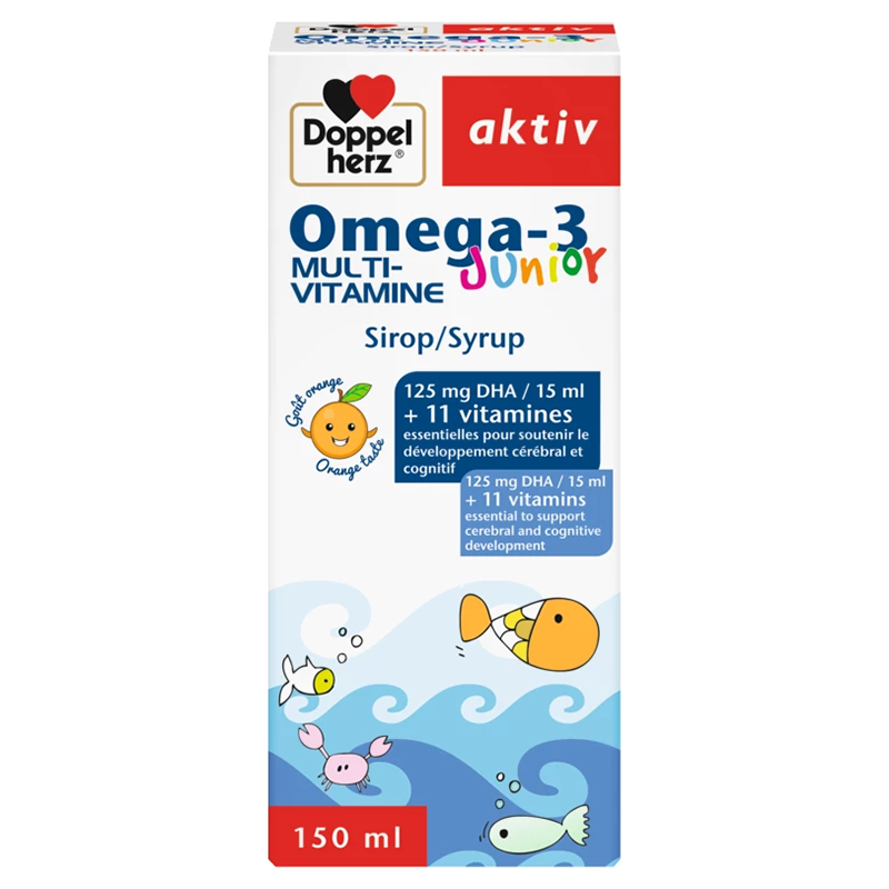 DOPPELHERZ AKTIV Oméga-3 Multivitamines Junior | 150 ml