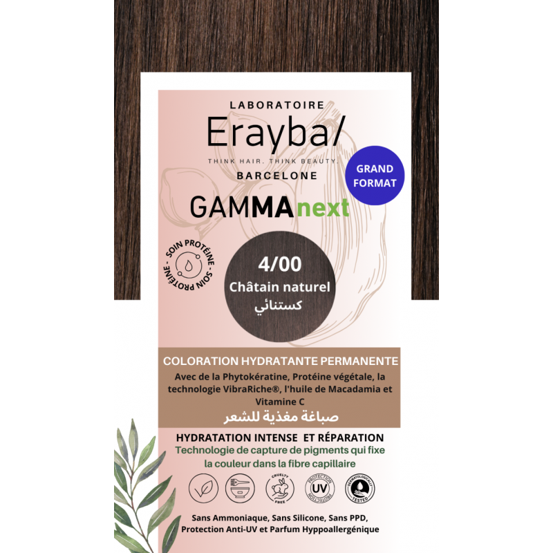 ERAYBA COLORATION HYDRATANTE  PERMANENTE CHATAIN NATUREL N°4