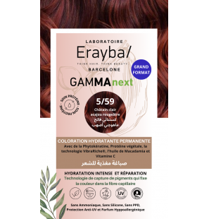 ERAYBA COLORATION HYDRATANTE  PERMANENTE CHATAIN CLAIR ACAJOU ROUGEATRE N°5.59