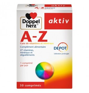 DOPPELHERZ AKTIV A-Z Depot Cure de vitamines et minéraux  30 Comprimés