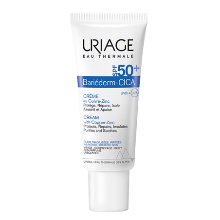 URIAGE BARIÉDERM-CICA crème spf 50+ au Cuivre Zinc | 40 ml