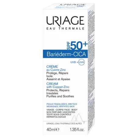 URIAGE BARIÉDERM-CICA crème spf 50+ au Cuivre Zinc | 40 ml