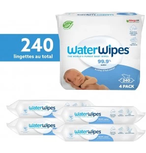 WATERWIPES Lingettes Biodégradables Bébé | 240 u