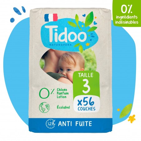 TIDOO Taille 3 (4-9kg) couches | 56 u