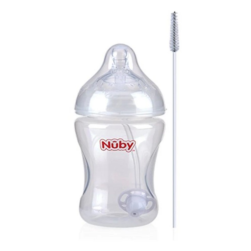 NUBY biberon anti-reflux et anti-collique avec paille 240 ml + 0 mois