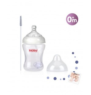 NUBY biberon anti-reflux et anti-collique avec paille 240 ml + 0 mois