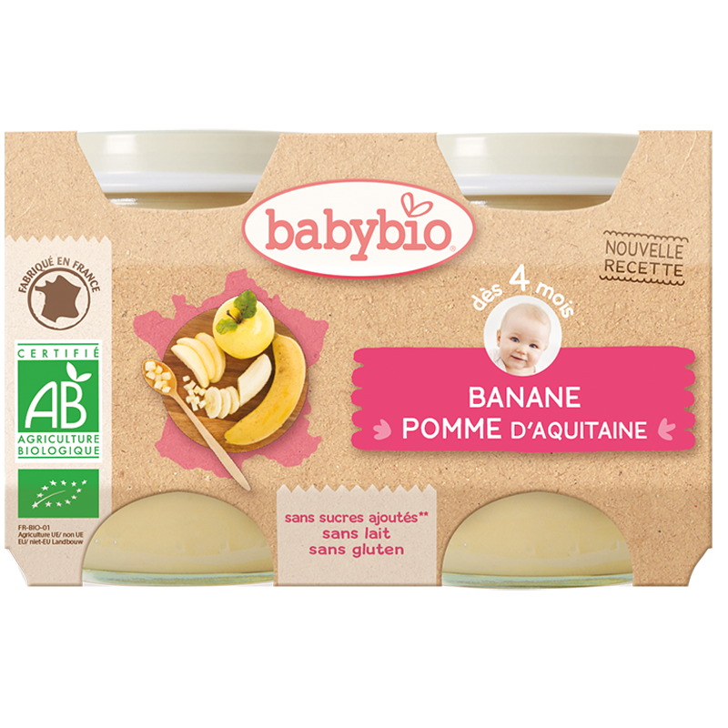 Babybio Banane Pomme d’Aquitaine 2 | 130G