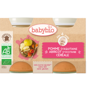 Babybio Pomme d’Aquitaine Abricot d’Occitanie Céréale 2 | 130G