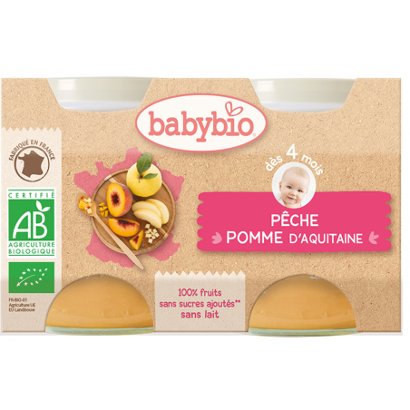 BABYBIO Pêche Pomme d’Aquitaine 2 | 130G