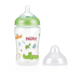 copy of NUBY biberon en polycarbonate imprimé avec  tétine SoftFlex 360ml + 3 mois