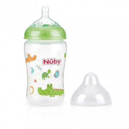 copy of NUBY biberon en polycarbonate imprimé avec  tétine SoftFlex 360ml + 3 mois