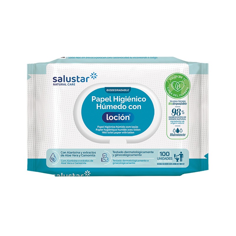 SALUSTAR Papier toilette humide 100 unités