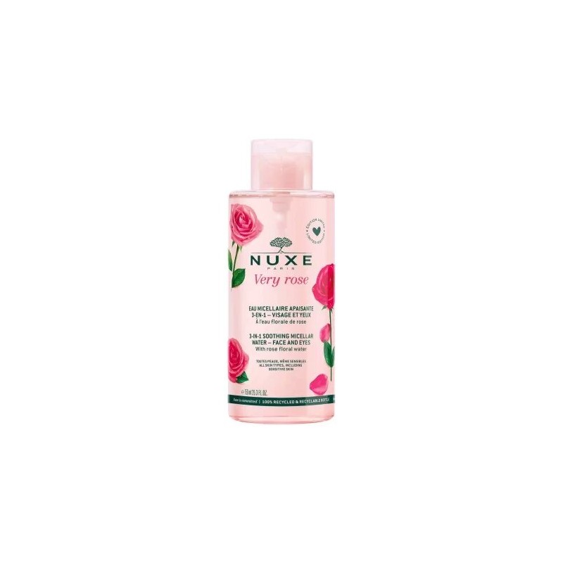 NUXE VERY ROSE Eau Micellaire Apaisante 3-en-1 Visage et yeux | 750 ml