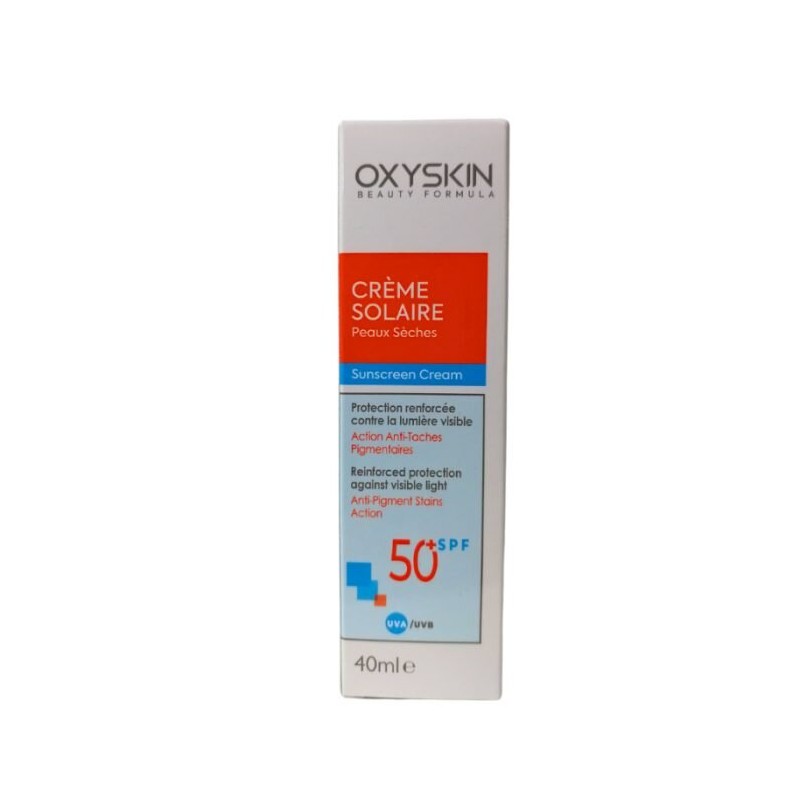 OXYSKIN crème solaire peaux sèches anti-taches spf50+ | 40 ml