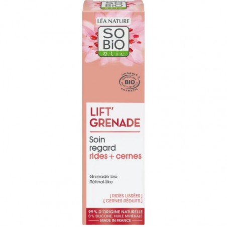 SO'BIO ETIC Lift'Grenade Soin Regard Rides + Cernes | 15 ml