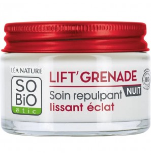 SO'BIO ETIC Lift'Grenade Soin Repulpant Lissant Éclat Nuit | 50 ml