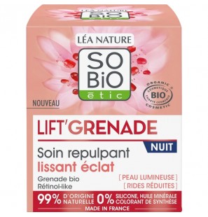 SO'BIO ETIC Lift'Grenade Soin Repulpant Lissant Éclat Nuit | 50 ml