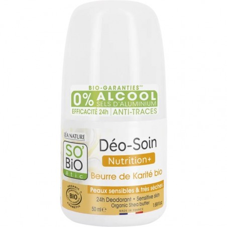 SO'BIO ETIC Déo-soin nutrition+ Roll-on Karité | 50 ml