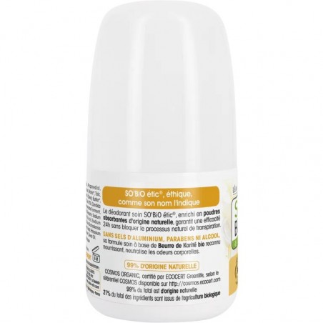 SO'BIO ETIC Déo-soin nutrition+ Roll-on Karité | 50 ml