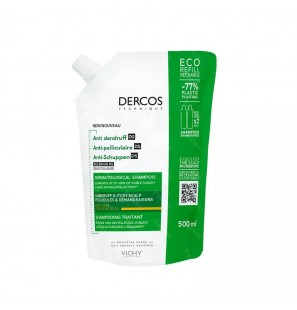 Vichy Dercos Eco-Recharge Shampoing Traitant Anti-Pelliculaire Cheveux Secs | 500 ml