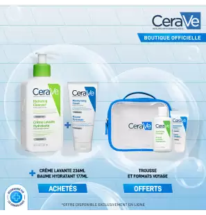 CeraVe OFFRE Crème Lavante Hydratante 236ML + Baume Hydratant Nourrissant Peau Sèche à Très Sèche | 177ml