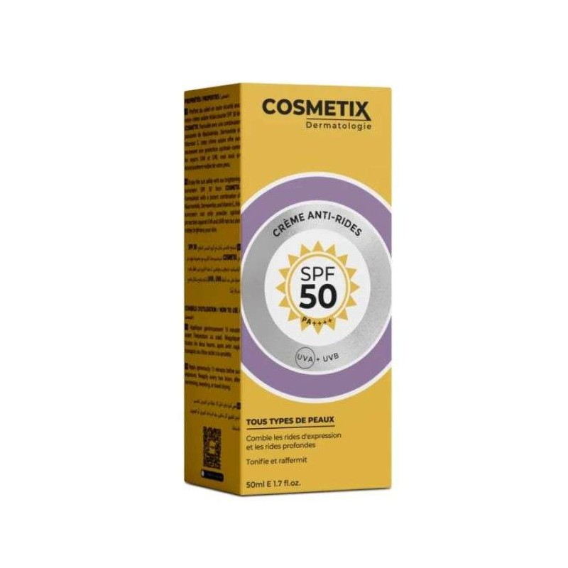 COSMETIX DERMATOLOGIE soin 2 en 1 anti-rides SPF50 50ml