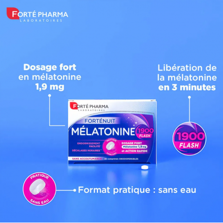 FORTÉ PHARMA Forté Nuit Mélatonine 1900 Flash | 30 comprimés