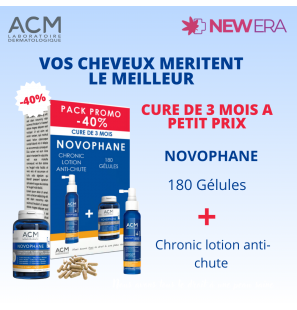 ACM PACK NOVOPHANE ongles et cheveux 180 gélules + Chronic Lotion Antichute