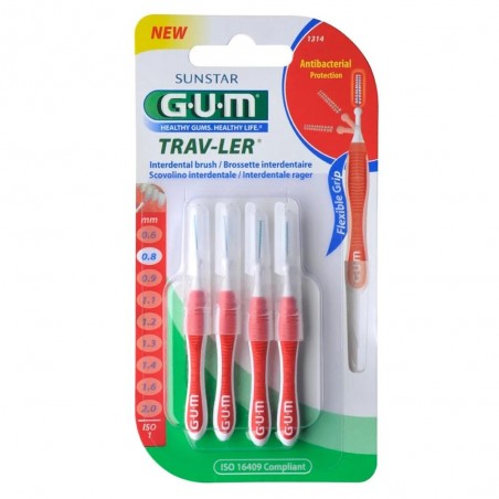 GUM TRAV-LER BROSSETTE INTERDENTALES ULTRA-FINE 0.8MM B4 REF 1314