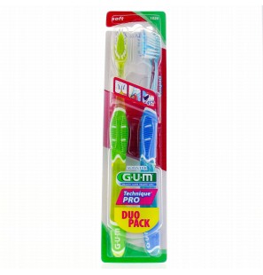 GUM TECHNIQUE PRO COMPACT BROSSE A DENTS SOUPLE DUO PACK REF 1525