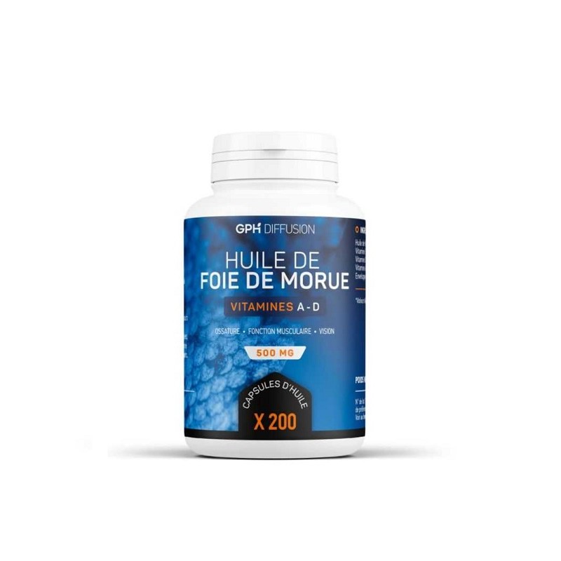GPH DIFFUSION Huile De Foie De Morue 400 mg | 200 capsules GPH DIFFUSION Huile De Foie De Morue 400 mg | 200 capsules